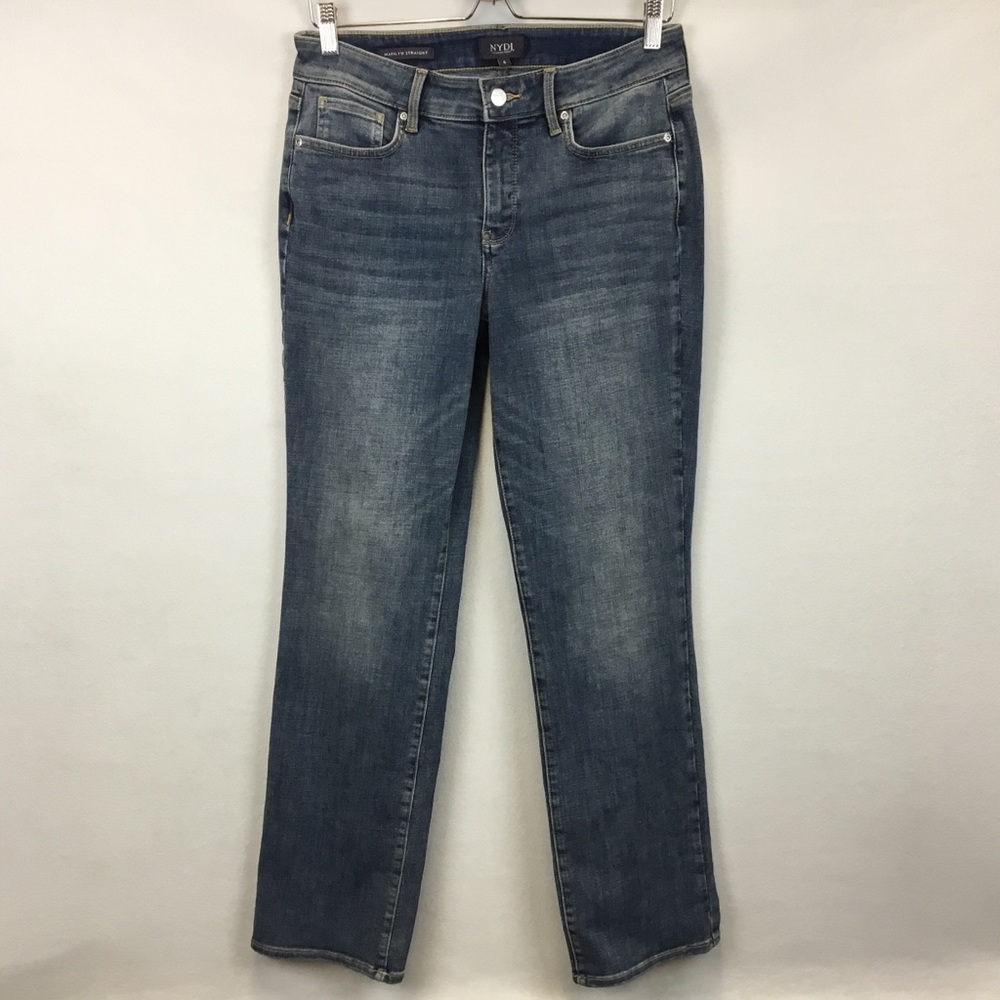 NYDJ Marilyn Straight Jeans in Seline Wash Lift Tuck Technology Size 6